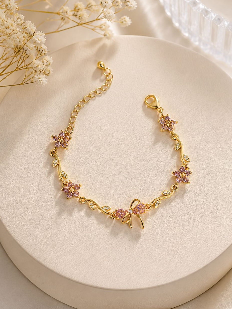Peachy Blush Bow Bracelet