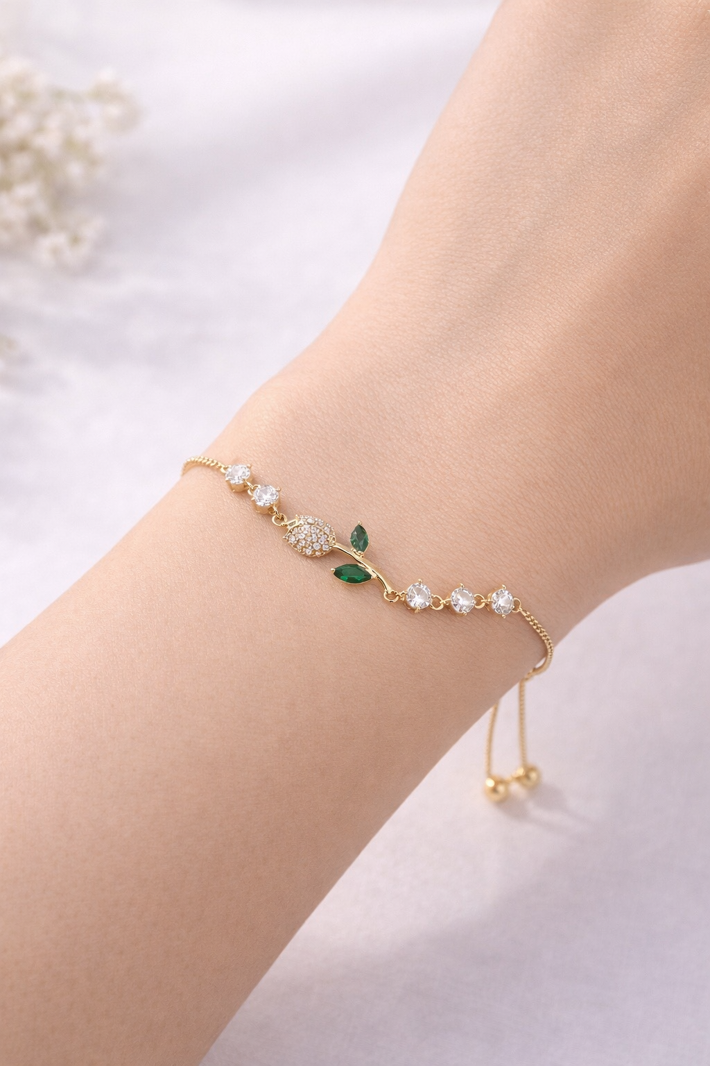 Green Tulip Bracelet